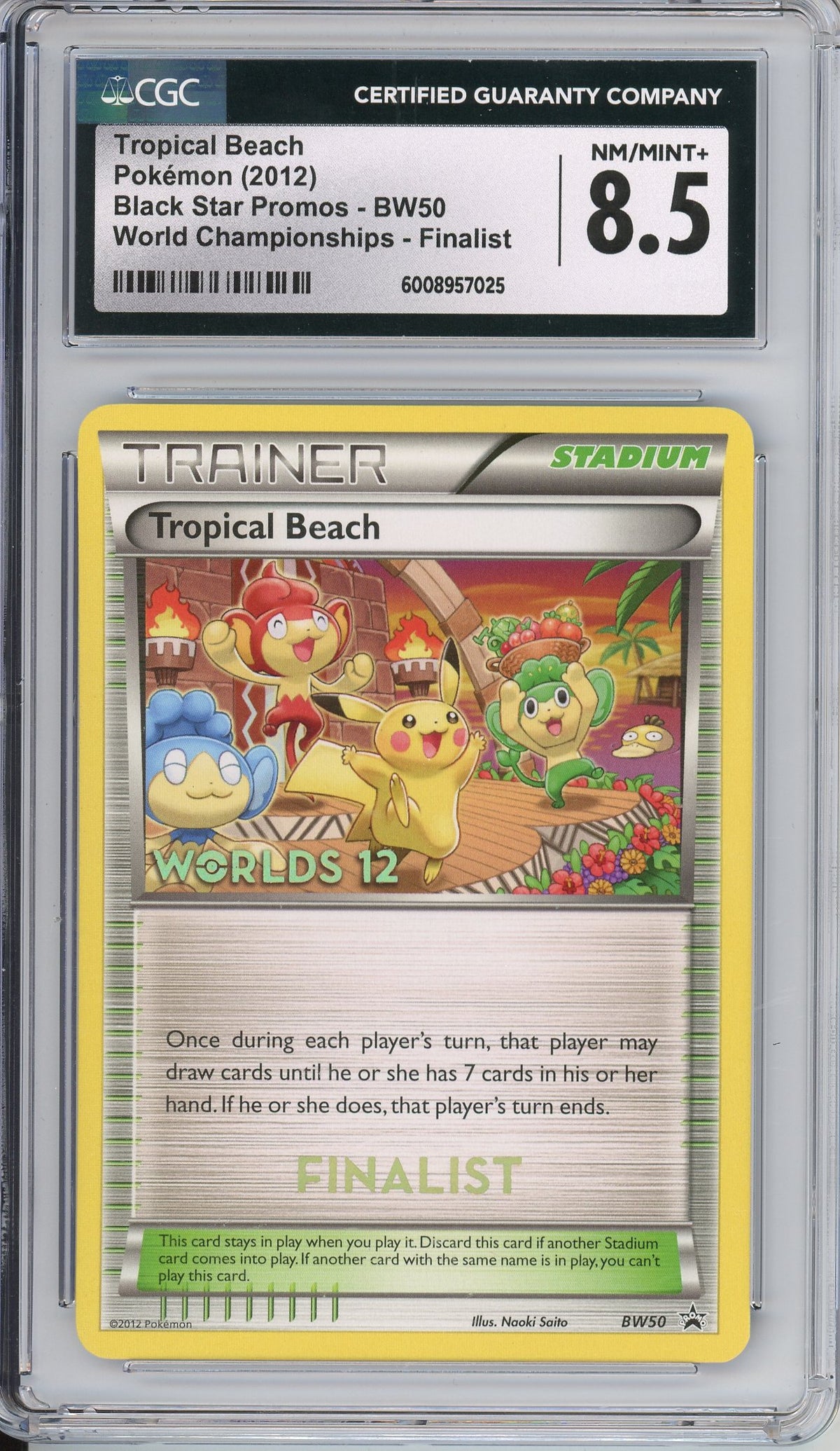 Pokemon Graded: Tropical Beach #BW50 Black Star Promo World Championships 2012 Finalists CGC 8.5