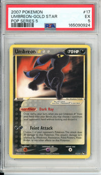 Pokemon Graded: Umbreon- Gold star #17 Pop Series 5 PSA 5