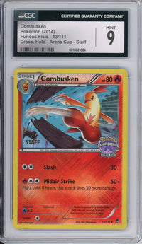 Pokemon Graded: Combusken 13/111 Furious Fists Championships Arena Cup 2014 STAFF Holo CGC 9