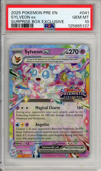 Pokemon Graded: Sylveon ex 41/131 Prismatic Evolutions Stamped Surprise Box (2025) Holo PSA 10