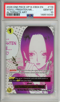One Piece Graded: You'll Frighten Me... Alt Art OP14-118 The Azure Sea's Seven PSA 10