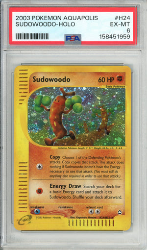 Pokemon Graded: Sudowoodo H24/H32 Aquapolis (2003) PSA 6