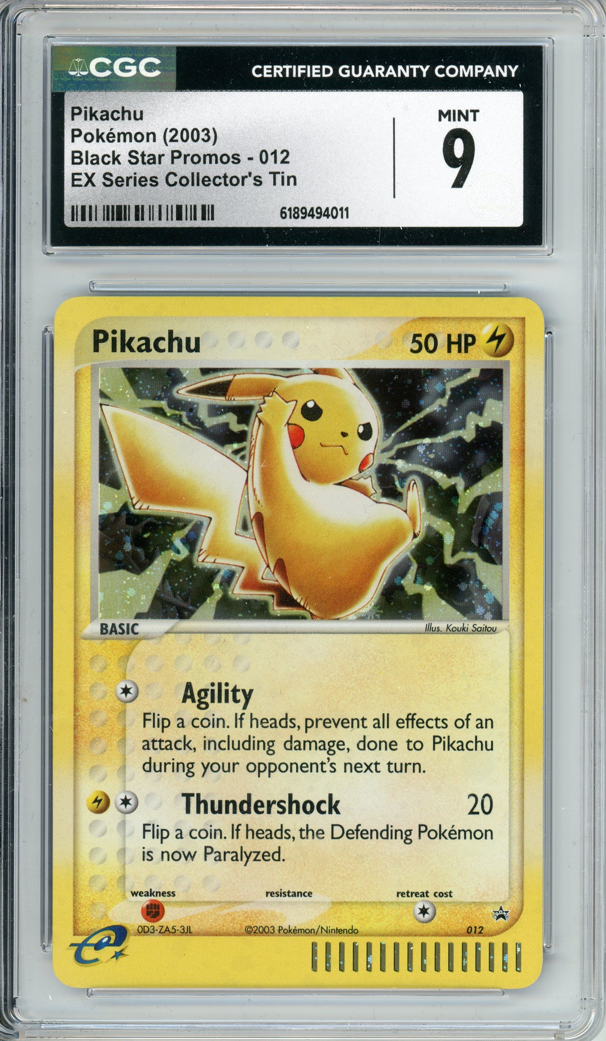 Pokemon Graded: Pikachu #12 EX Series Collector's Tin (2003) Holo CGC 9