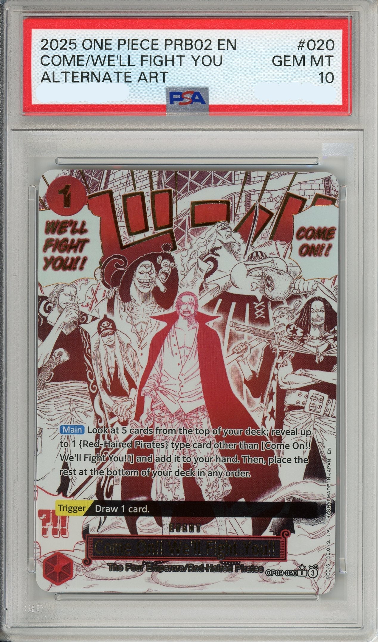 One Piece Graded: Come on!! We'll Fight You!! Alt Art OP09-020 The
