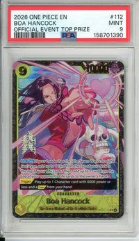 One Piece Graded: Boa Hancock OP14-112 Official Event Top Prize PSA 9