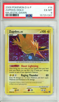 Pokemon Graded: Zapdos 14/100 Majestic Dawn (2008) Holo PSA 6