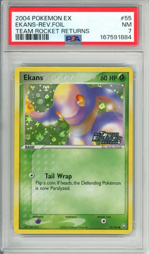 Pokemon Graded: Ekans 55/109 Team Rocket Returns (2004) Reverse Holo PSA 7