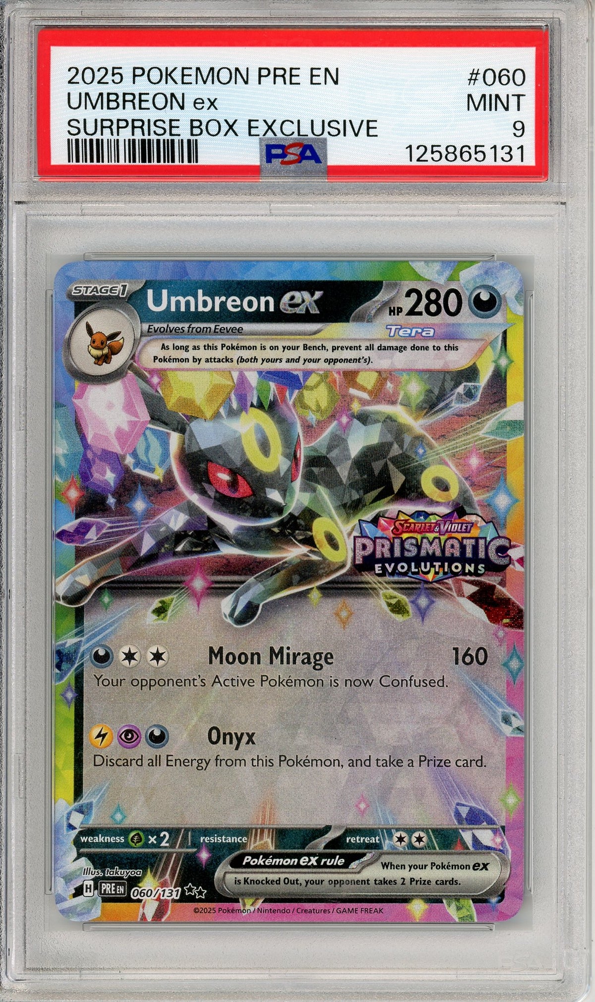 Pokemon Graded: Umbreon ex 60/131 Prismatic Evolutions Surprise Box Stamped (2025) PSA 9