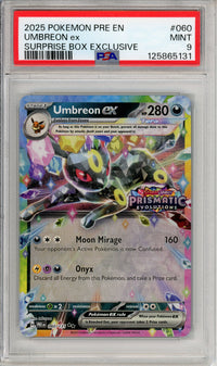 Pokemon Graded: Umbreon ex 60/131 Prismatic Evolutions Surprise Box Stamped (2025) PSA 9