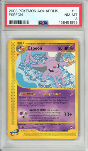 Pokemon Graded: Espeon 11/147 Aquapolis (2003) PSA 8