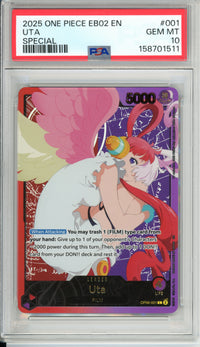 One Piece Graded: Uta Leader OP06-001 Extra Booster Special Rare PSA 10