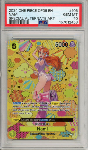 One Piece Graded: Nami OP08-106 Special Alternate Art PSA 10