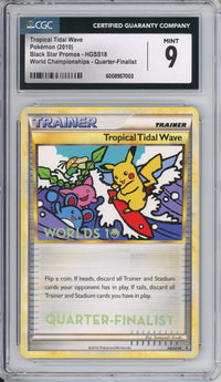 Pokemon Graded: Tropical Tidal Wave #HGSS18 Black Star Promo World Championships 2010 Quarter Finalists CGC 9