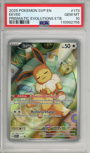 Pokemon Graded: Eevee #173 Prismatic Evolutions ETB Promo (2025) Full Art PSA 10