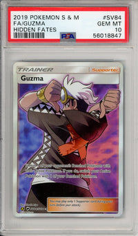Pokemon Graded: Guzma SV82/SV94 Hidden Fates (2019) Full Art PSA 10