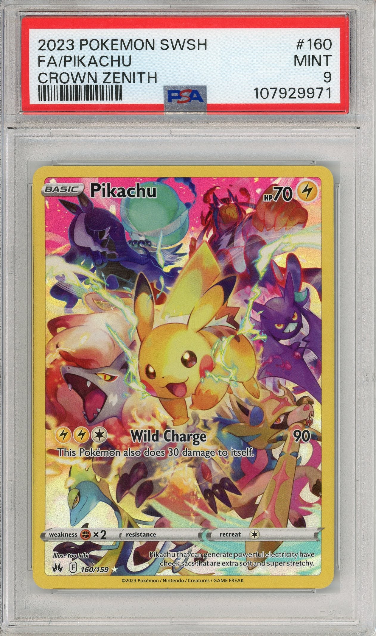 Pokemon Graded: Pikachu 160/159 Crown Zenith (2023) Full Art Holo