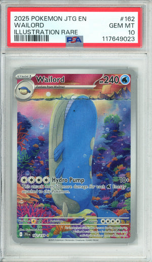 Pokemon Graded: Wailord 162/159 Journey Together (2025) IR Holo PSA 10