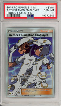 Pokemon Graded: Aether Foundation Employee SV81/SV94 Hidden Fates (2019) Full Art PSA 10