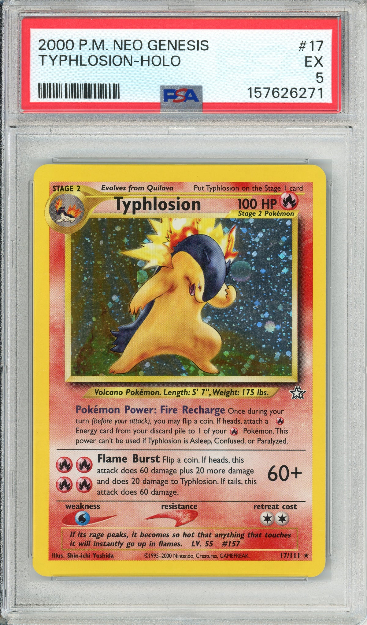 Pokemon Graded: Typhlosion 17/111 Neo Genesis (2000) Holo PSA 5