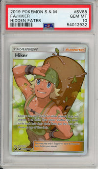Pokemon Graded: Hiker SV85/SV94 Hidden Fates (2019) Full Art PSA 10