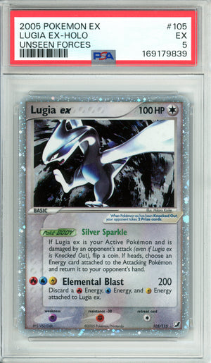 Pokemon Graded: Lugia ex 105/115 Unseen Forces (2005) Holo PSA 5