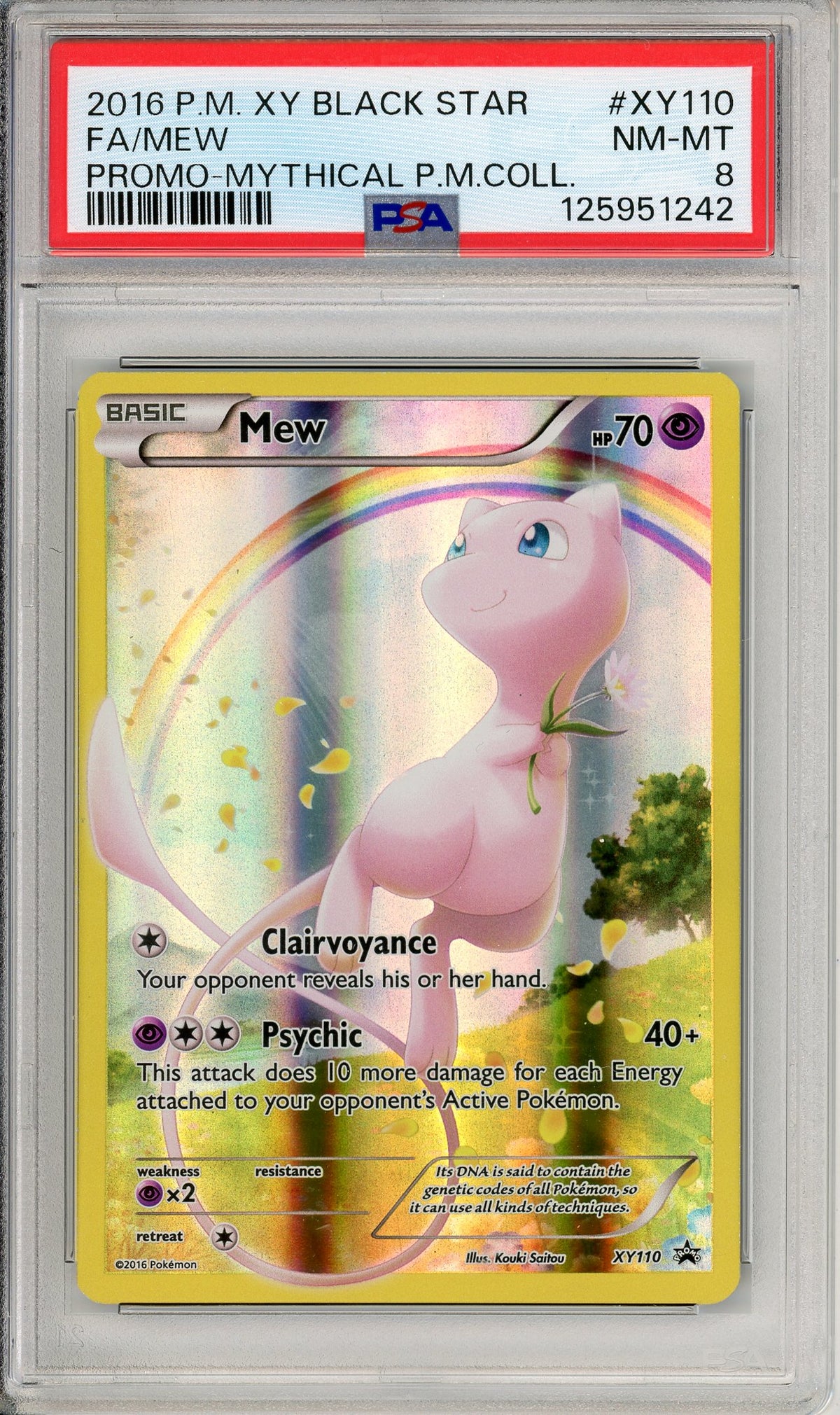 Pokemon Graded: Mew #XY110 Mythical Collection Promo (2016) Holo PSA 8