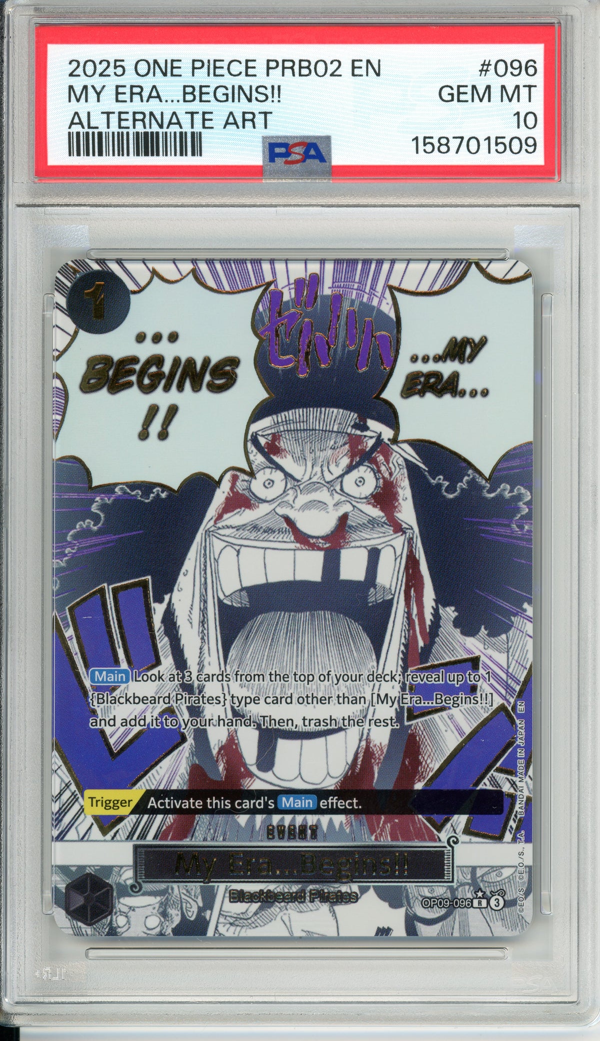 One Piece Graded: My Era...Begins!! OP09-096 Alternate Art PSA 10