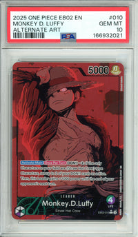 One Piece Graded: Monkey D. Luffy EB02 Leader Alternate Art (2025) PSA 10
