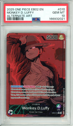 One Piece Graded: Monkey D. Luffy EB02 Leader Alternate Art (2025) PSA 10