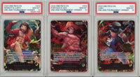 One Piece Graded: Sabo #1, Portgas D. Ace #2 Monkey D. Luffy #3 2nd Anniversary Winners SET OF 3 PSA 10