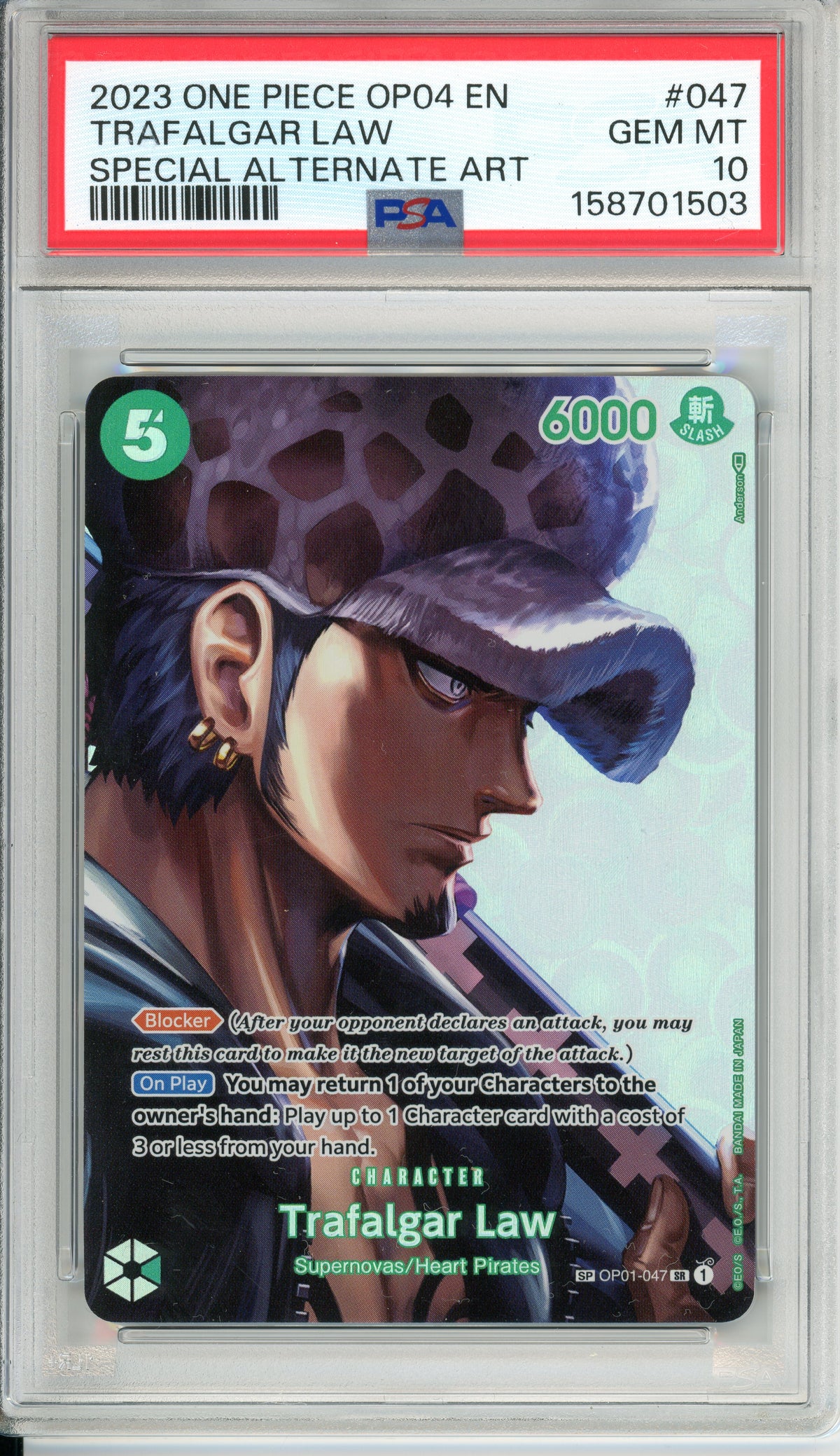 One Piece Graded: Trafalgar Law OP01-047 Special Alternate Art PSA 10