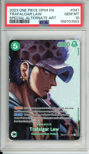 One Piece Graded: Trafalgar Law OP01-047 Special Alternate Art PSA 10