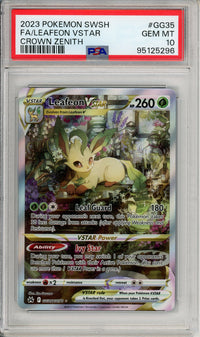 Pokemon Graded: Leafeon VSTAR GG35/GG70 Crown Zenith (2023) Full Art Holo PSA 10