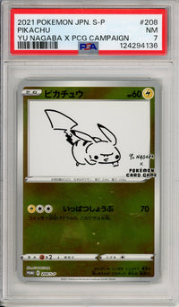 Pokemon Graded: JP Pikachu #208 Yu Nagaba X PCG Campaign (2021) Reverse Holo PSA 7