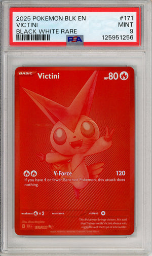 Pokemon Graded: Victini 171/86 Black Bolt (2025) Red Monochrome Holo P – Double Infinity Gaming