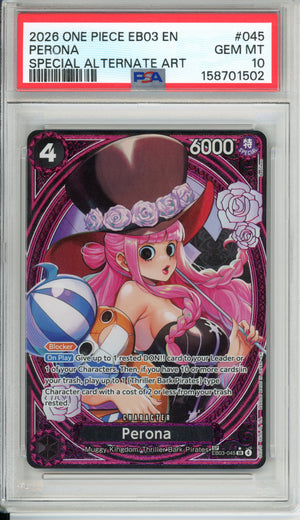 One Piece Graded: Perona EB03-045 Special Alternate Art PSA 10