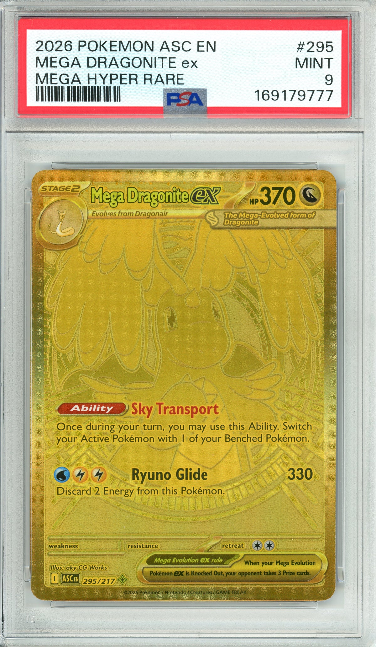 Pokemon Graded: Mega Dragonite ex 295/217 Ascended Heroes (2026) PSA 9