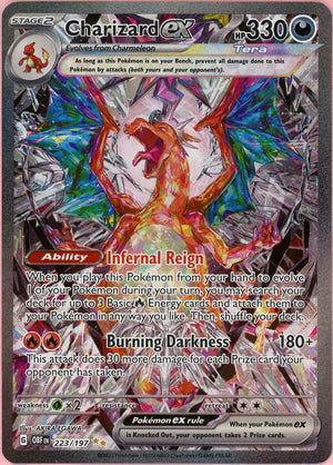 Pokemon Single: Charizard ex 223/197 Obsidian Flames (2023) SIR Holo MP