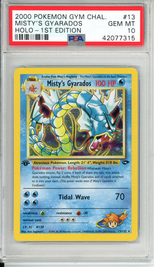 Pokemon Graded: Misty's Gyarados 1st Edition 13/132 Gym Challenge (2000) Holo PSA 10