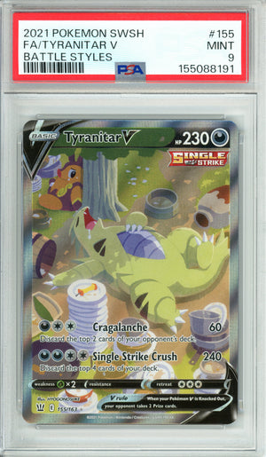 Pokemon Graded: Tyranitar V 155/163 Battle Styles (2021) Full Art PSA 9