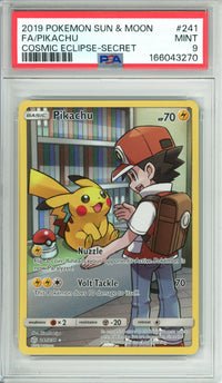 Pokemon Graded: (Red's) Pikachu 241/236 Cosmic Eclipse (2019) Secret Rare PSA 9