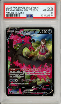 Pokemon Graded: JP Moltres V 242/184 Vmax Climax (2021) Full Art Holo PSA 10