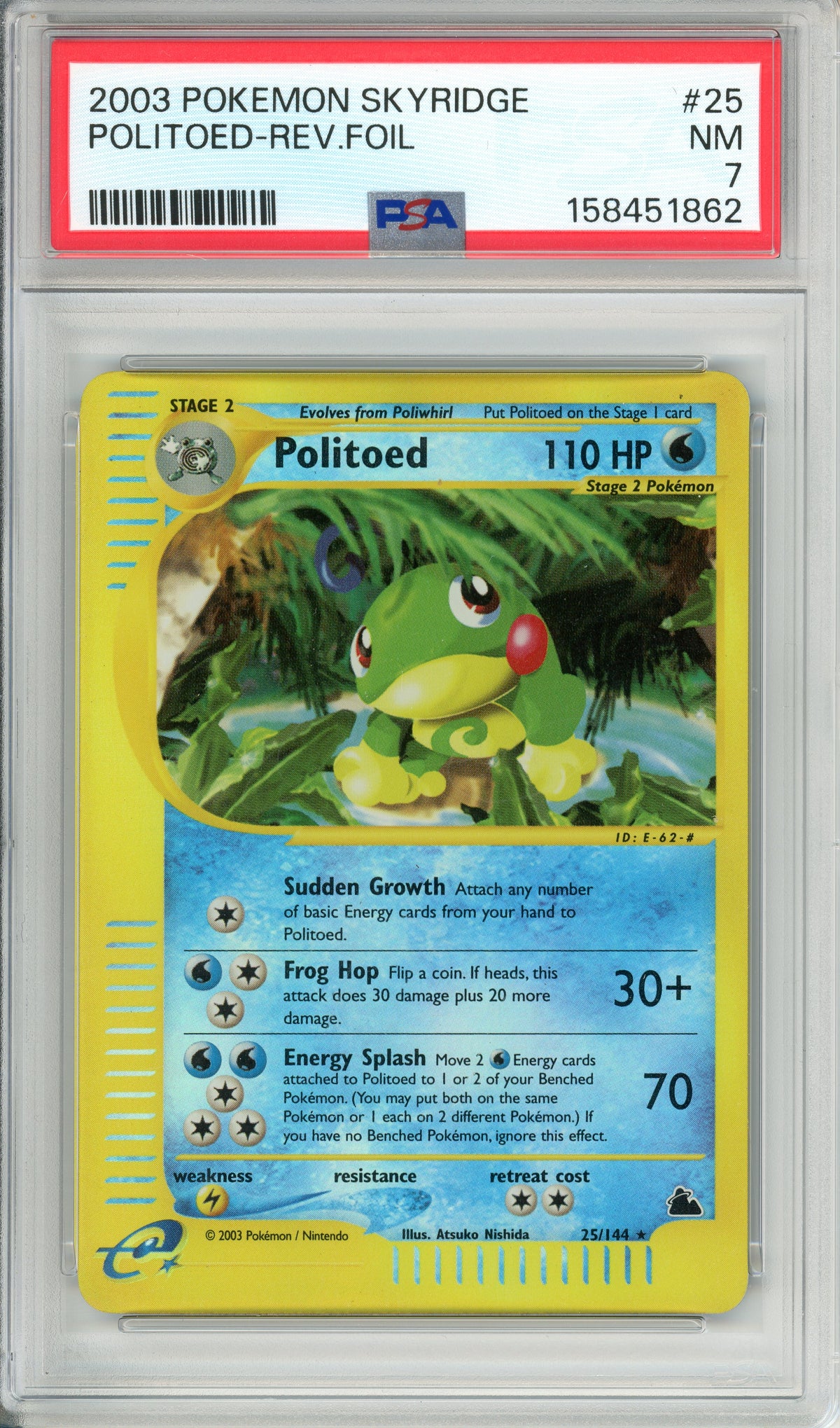 Pokemon Graded: Politoad 25/144 Skyridge (2003) Reverse Foil PSA 7