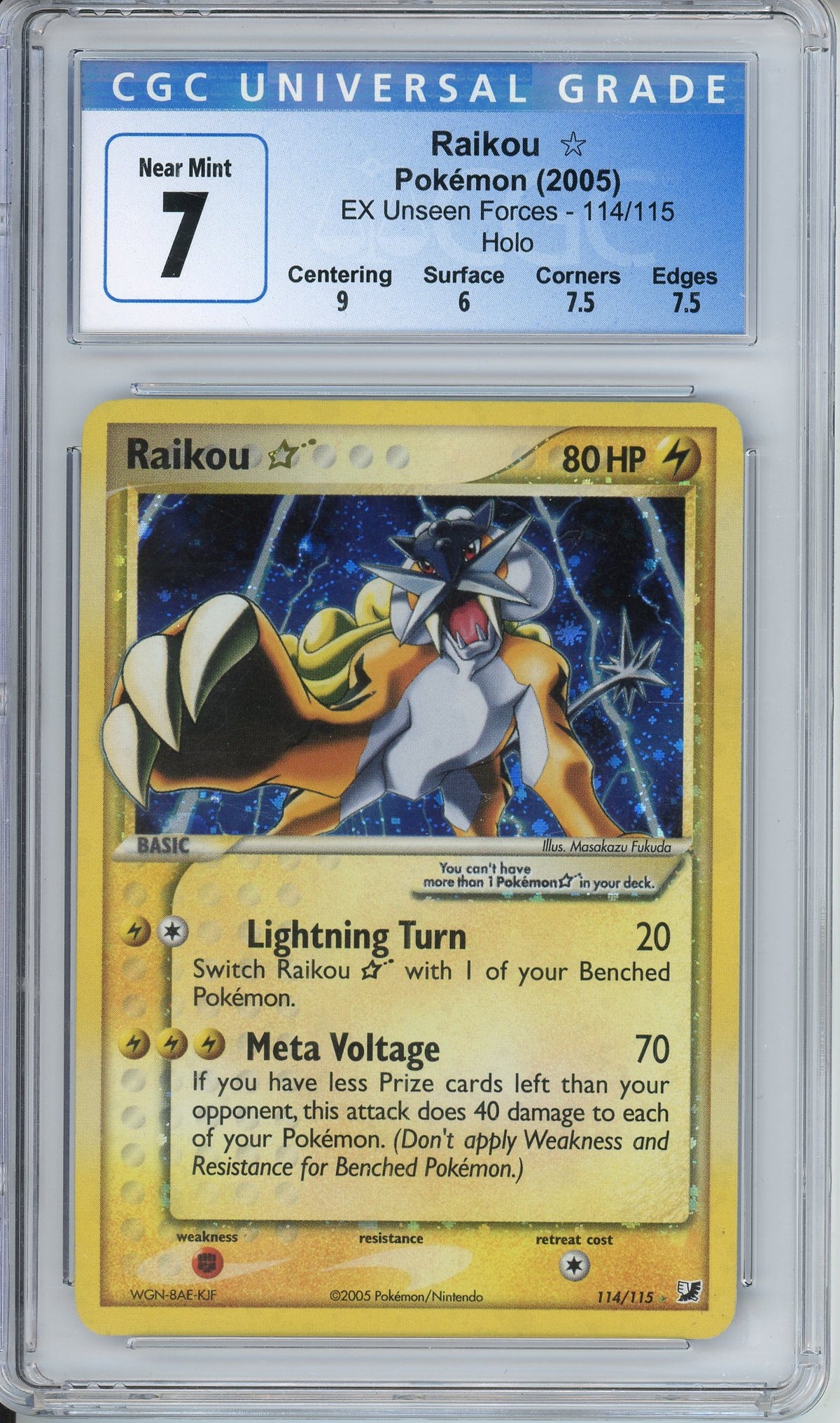 Pokemon Graded: Raikou Gold Star CGC 7