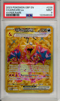 Pokemon Graded: Charizard ex 228/197 Obsidian Flames (2023) Gold Hyper Rare PSA 9