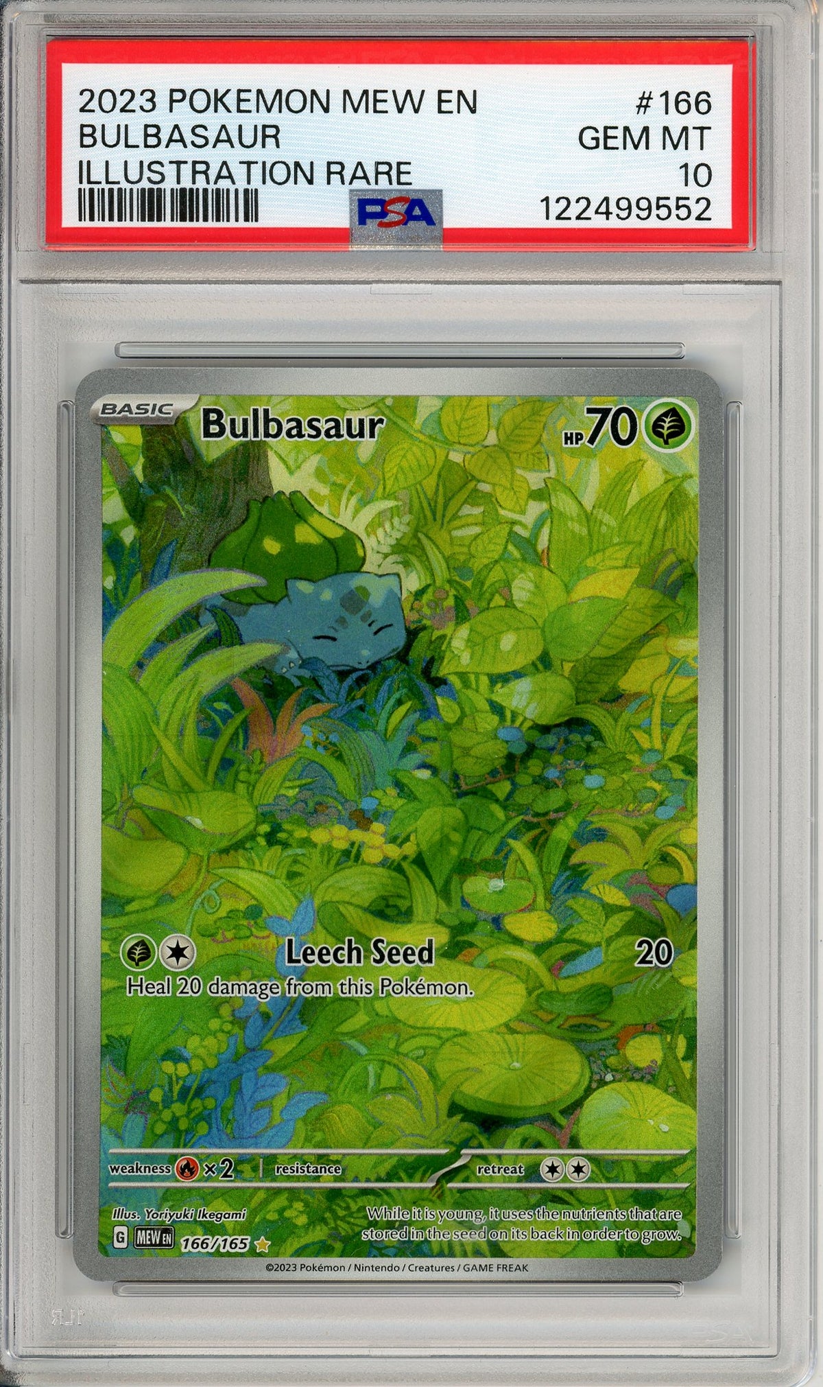 Pokemon Graded: Bulbsaur 166/165 Scarlet & Violet 151 (2023) IR Holo PSA 10