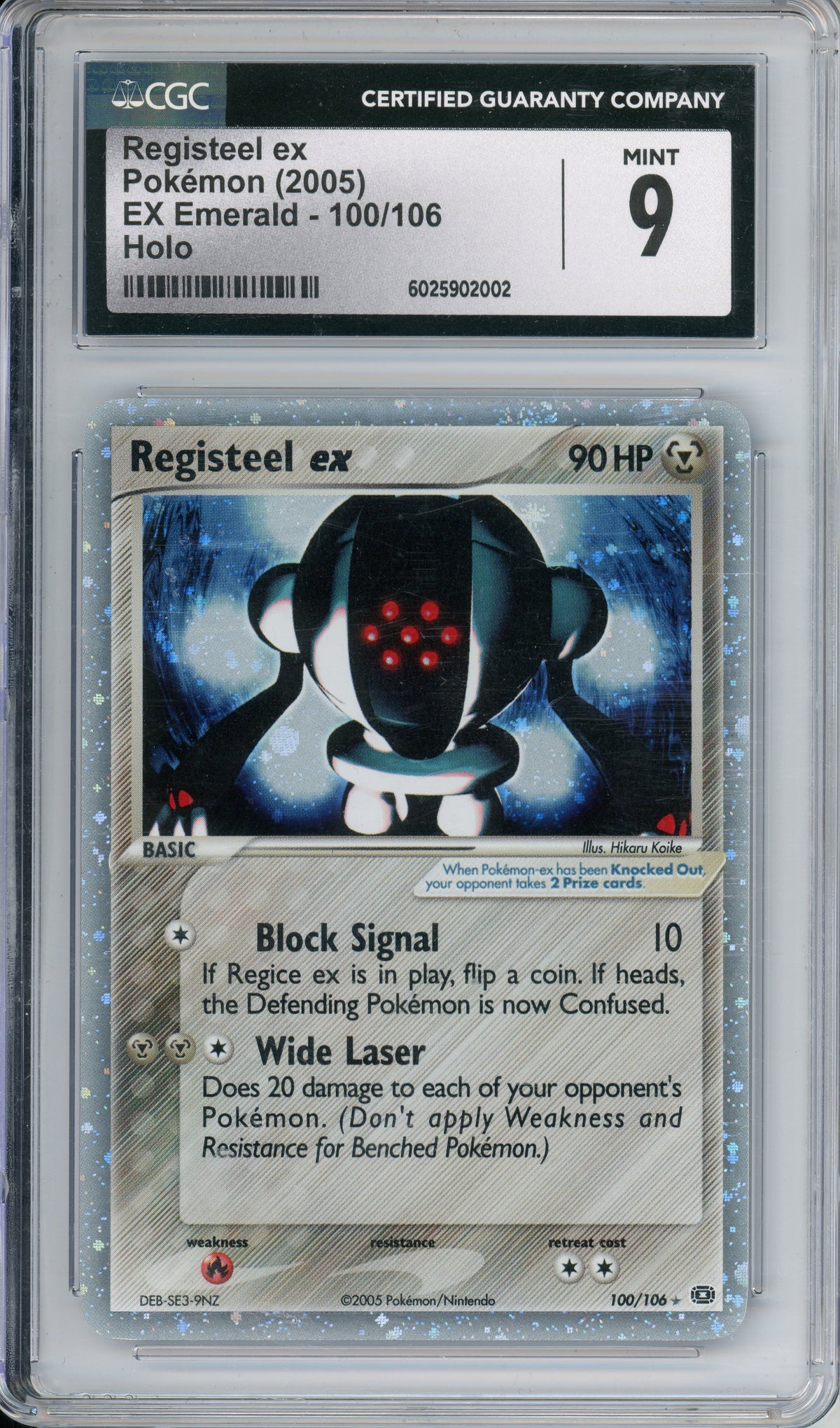 Pokemon Graded: Registeel ex 100/106 EX Emerald (2005) Holo CGC 9