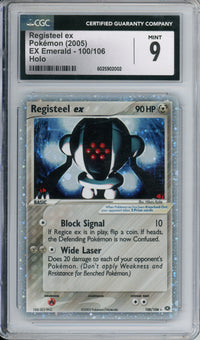 Pokemon Graded: Registeel ex 100/106 EX Emerald (2005) Holo CGC 9