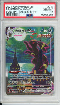Pokemon Graded: Umbreon 215/203 Evolving Skies (2021) Secret Rare PSA 10