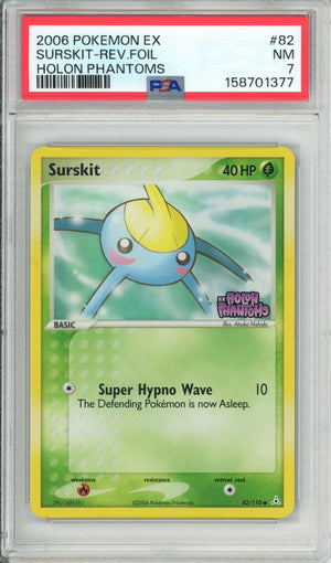 Pokemon Graded: Surskit 82/110 Holon Phantoms (2006) Reverse Foil PSA 7